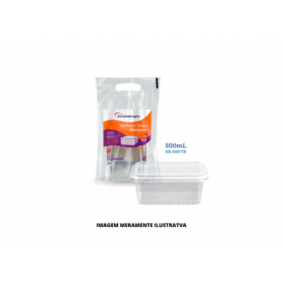KIT - CRISTALCOPO - 500ML POTE E TAMPA RETANGULAR - FD25